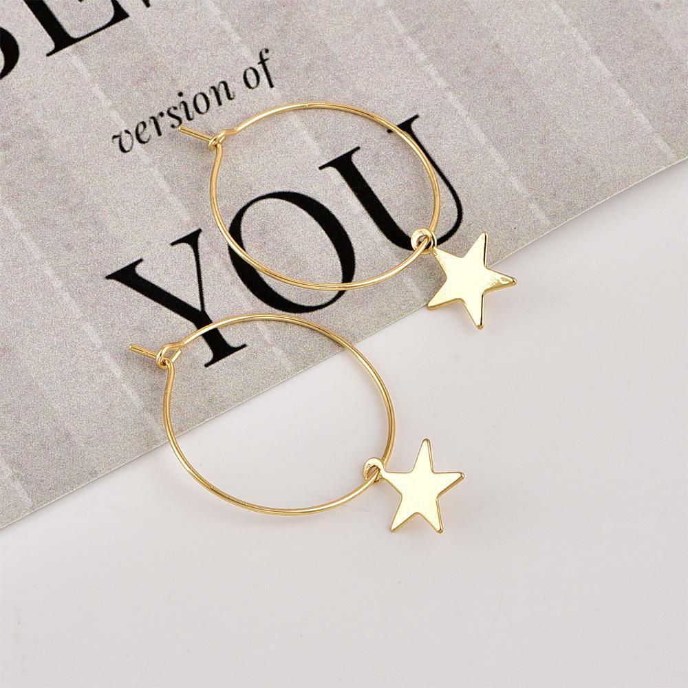 Victoria London Earrings Star Charm Hoop Earrings